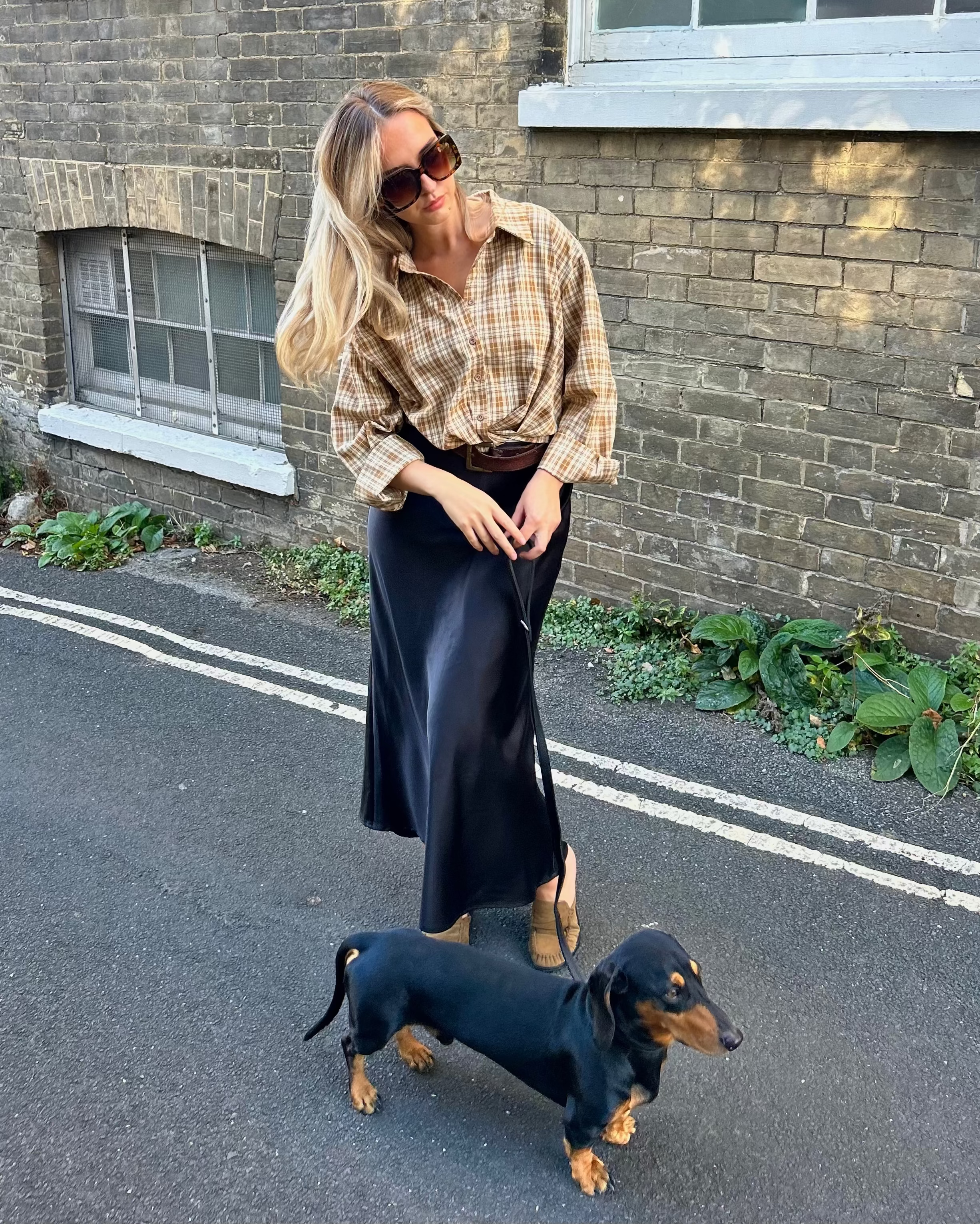 Angie Checked Shirt Beige